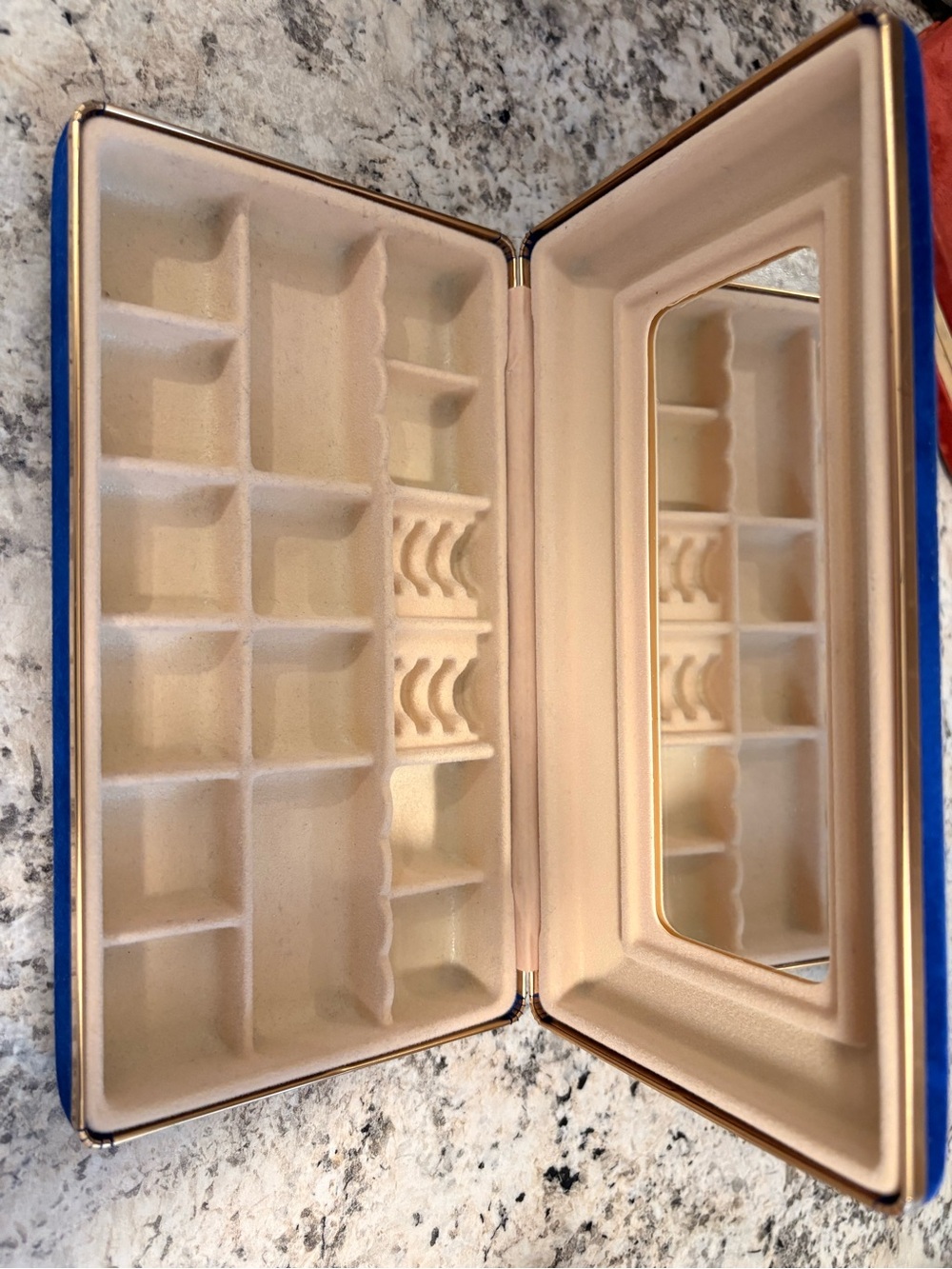 Source Unknown Blue Velvet Jewelry Display Tray